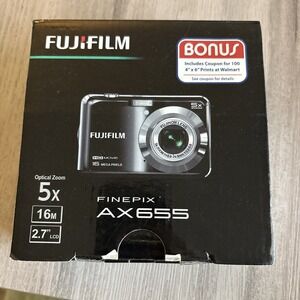 Fujifilm Finepix AX655 5x Zoom 16M 2.7" LCD Compact Digital Camera Black